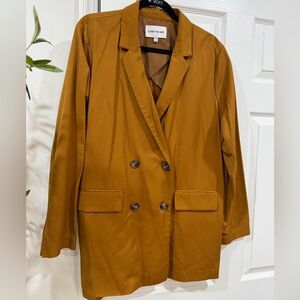Elizabeth and James Oversized Double-Breasted Blazer in Mustard Yellow Size XXL